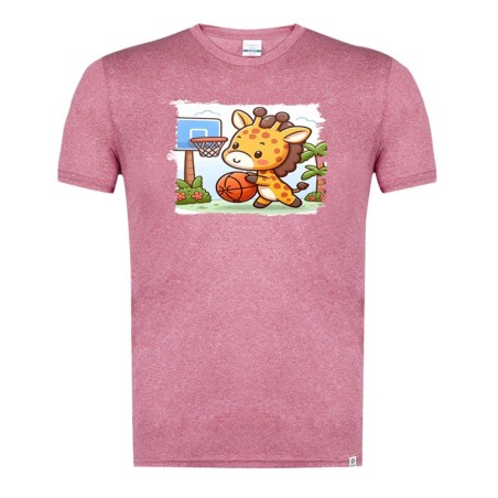 CAMISETA ROJA MEZCLA girafa jugador animal deporte baloncesto moda verano tshirt