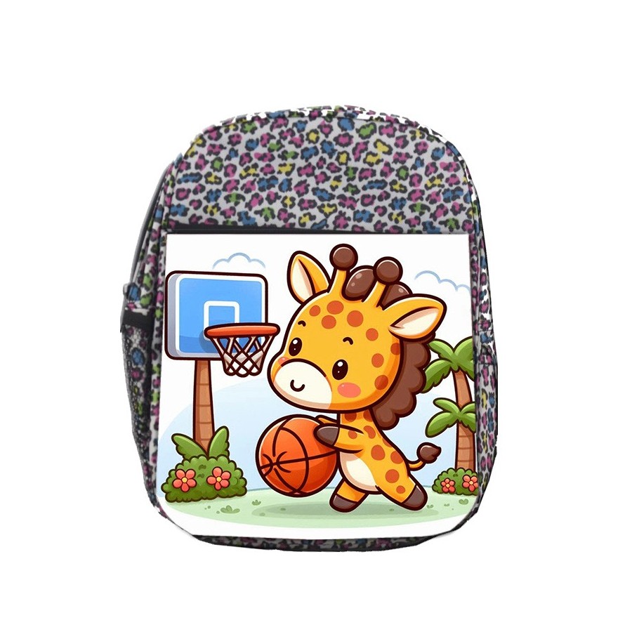 MOCHILA LUNARES ESTAMPADO girafa jugador animal deporte baloncesto escolar personalizado picnic excursión deporte