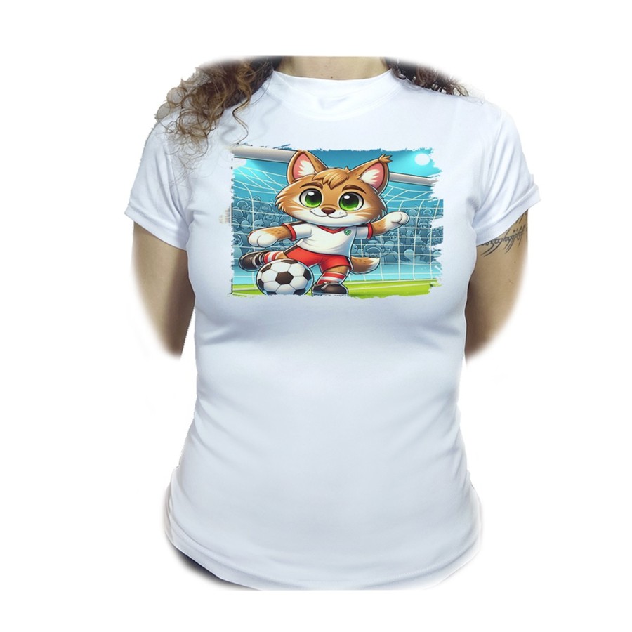 CAMISETA MUJER lince jugador futbol deporte futbolista moda personalizada