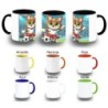 TAZA COLORES lince jugador futbol deporte futbolista color personalizada