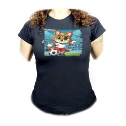 CAMISETA NEGRA MUJER lince...
