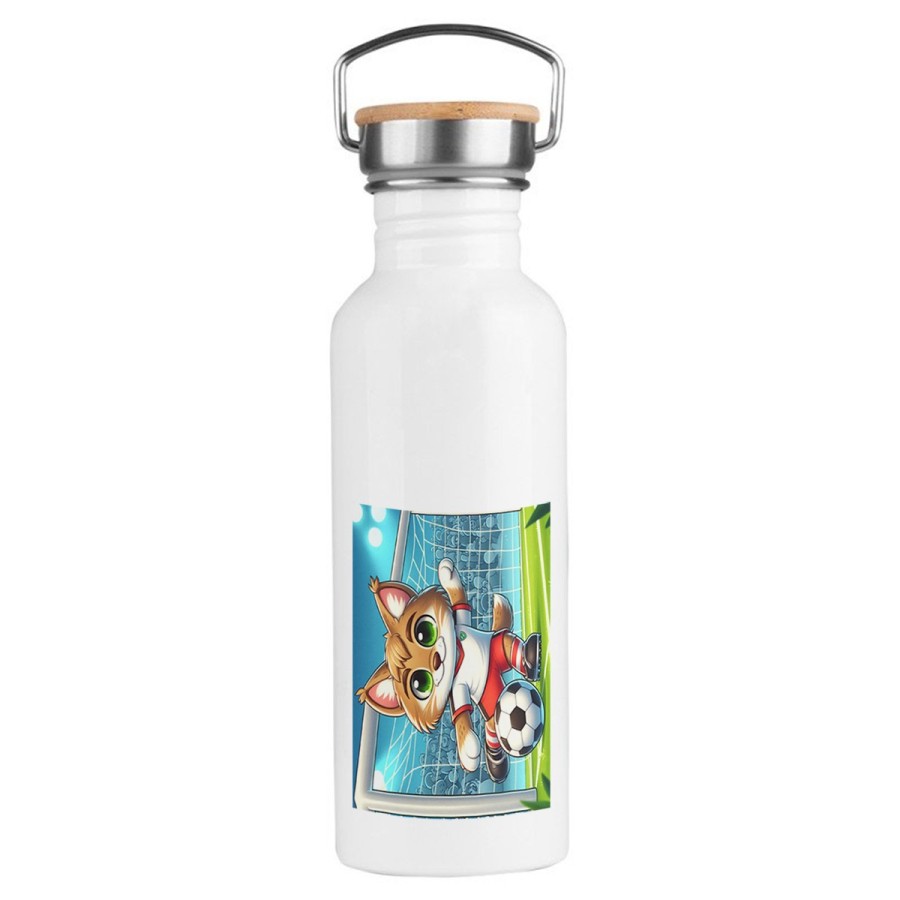 BIDON 750 ML ACERO INOXIDABLE ESTILO RETRO lince jugador futbol deporte futbolista deporte deportivo botella