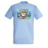 CAMISETA AZUL CIELO lince jugador futbol deporte futbolista moda verano personalizada