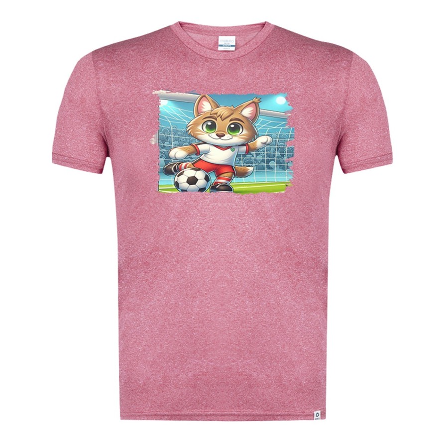 CAMISETA ROJA MEZCLA lince jugador futbol deporte futbolista moda verano tshirt