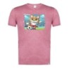 CAMISETA ROJA MEZCLA lince jugador futbol deporte futbolista moda verano tshirt