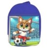 MOCHILA AZUL lince jugador futbol deporte futbolista escolar personalizado picnic excursión deporte