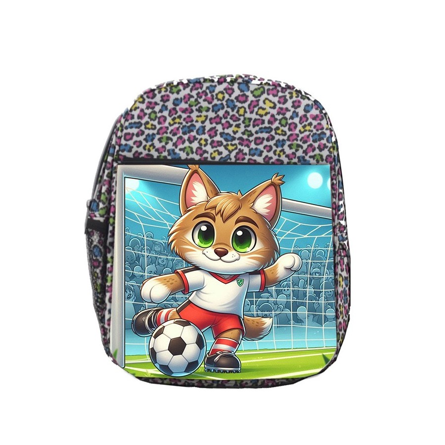 MOCHILA LUNARES ESTAMPADO lince jugador futbol deporte futbolista escolar personalizado picnic excursión deporte