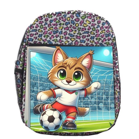 MOCHILA LUNARES ESTAMPADO lince jugador futbol deporte futbolista escolar personalizado picnic excursión deporte