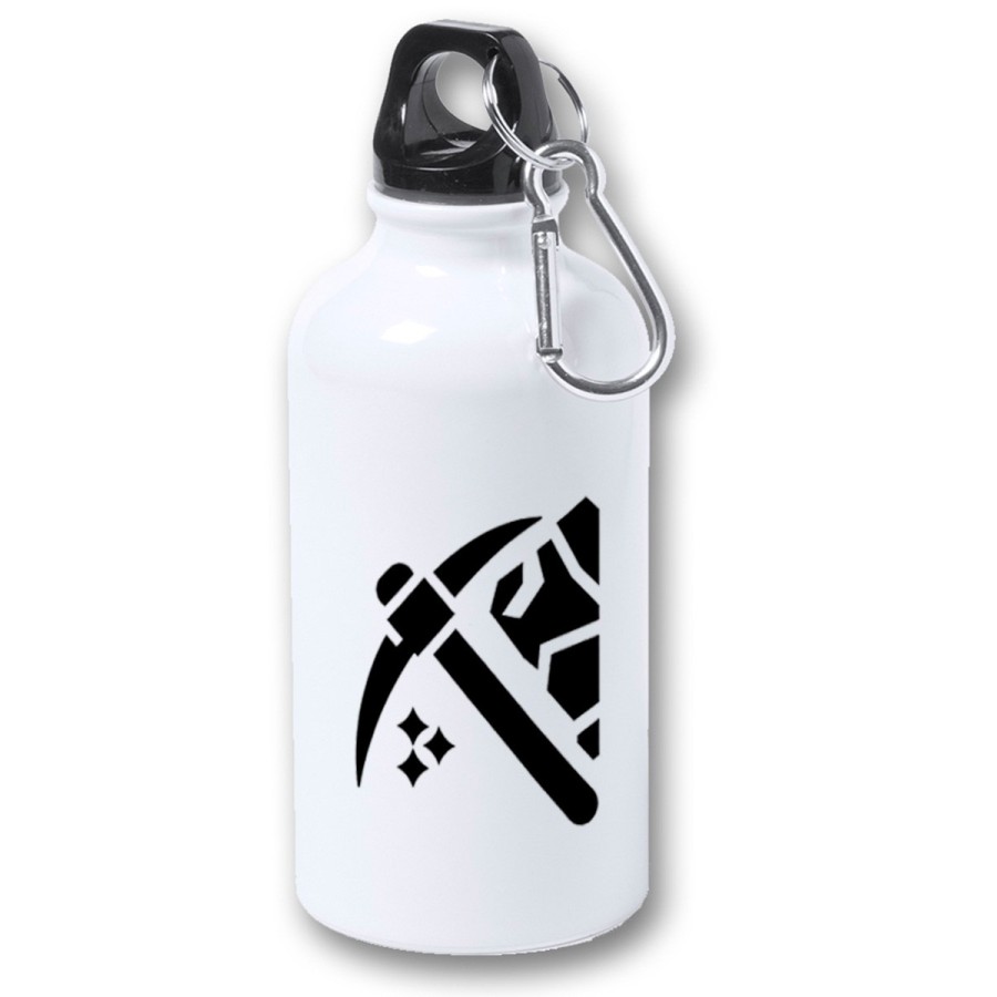 BIDON 400ML METALICO logo minero profesion mineria minerales para viaje y deporte