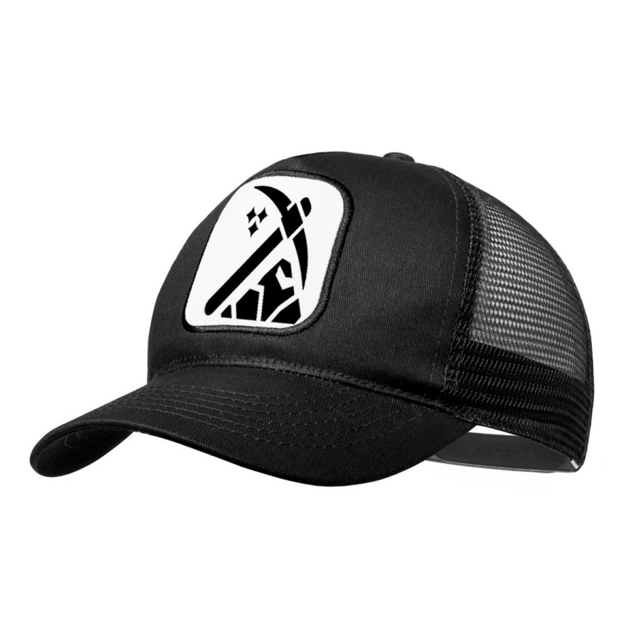 GORRA NEGRA CON REJILLA logo minero profesion mineria minerales moda deporte