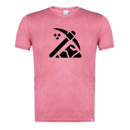 CAMISETA ROJA MEZCLA CON IMAGEN EN TONALIDADES NEGRAS logo minero profesion mineria minerales tshirt