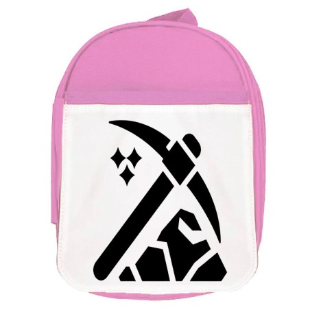 MOCHILA ROSA logo minero profesion mineria minerales escolar personalizado picnic excursión deporte