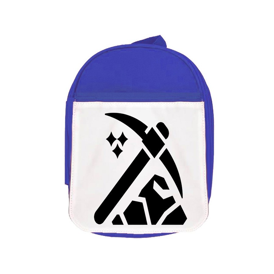 MOCHILA AZUL logo minero profesion mineria minerales escolar personalizado picnic excursión deporte