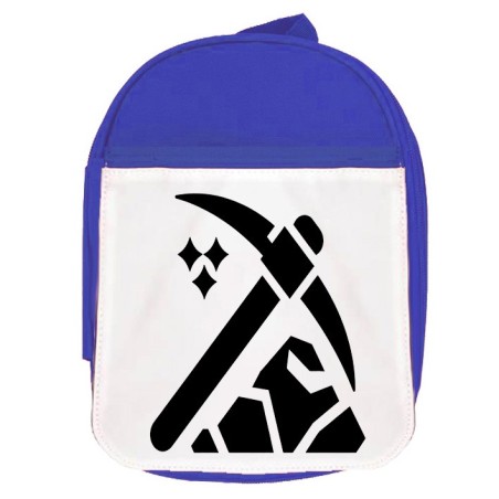 MOCHILA AZUL logo minero profesion mineria minerales escolar personalizado picnic excursión deporte