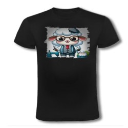 CAMISETA NEGRA oveja sastre...