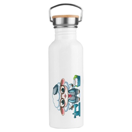 BIDON 750 ML ACERO INOXIDABLE ESTILO RETRO oveja sastre profesion sastreria moda deporte deportivo botella