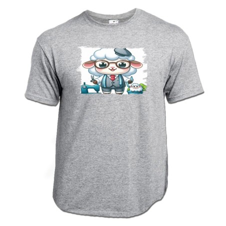 CAMISETA GRIS MEZCLA oveja sastre profesion sastreria moda moda verano personalizada