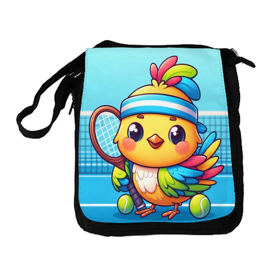 BANDOLERA REPORTERO MEDIANA BOLSO pajaro tenista deporte tenis animal bolsa mochila hombro