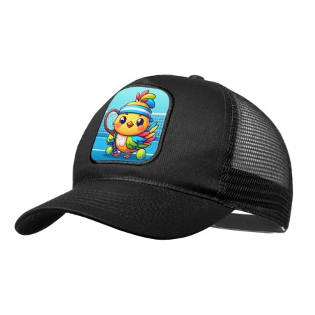 GORRA NEGRA CON REJILLA pajaro tenista deporte tenis animal moda deporte