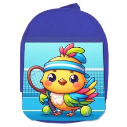 MOCHILA AZUL pajaro tenista...