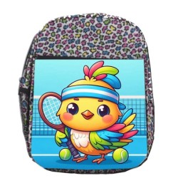 MOCHILA LUNARES ESTAMPADO pajaro tenista deporte tenis animal escolar personalizado picnic excursión deporte