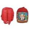 PACK MOCHILA ROJA Y ESTUCHE perro alcalde profesion concejal politico material escolar