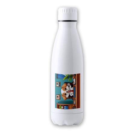 BIDON 700 ML ACERO INOXIDABLE perro alcalde profesion concejal politico tapon seguridad botella