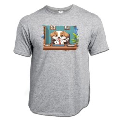 CAMISETA GRIS MEZCLA perro...