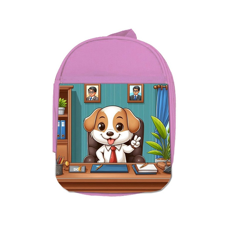 MOCHILA ROSA perro alcalde profesion concejal politico escolar personalizado picnic excursión deporte