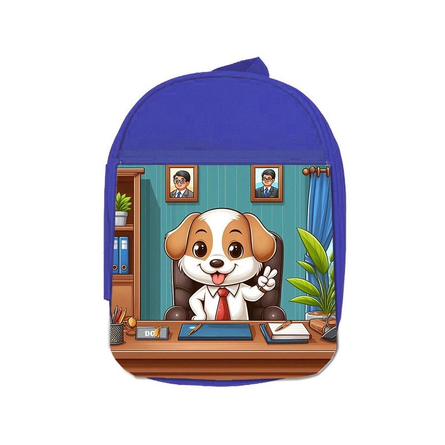 MOCHILA AZUL perro alcalde profesion concejal politico escolar personalizado picnic excursión deporte