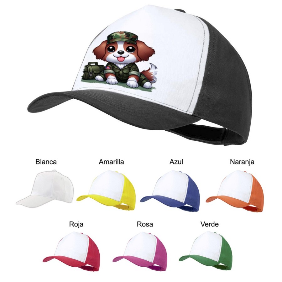 GORRA COLORES perro soldado profesion militar defensa color personalizada