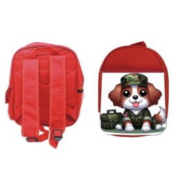 MOCHILA ROJA perro soldado...