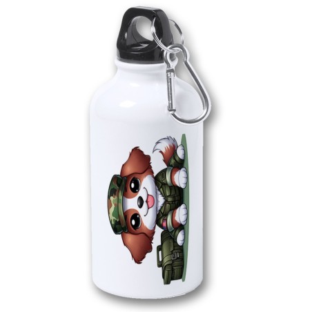 BIDON 400ML METALICO perro soldado profesion militar defensa para viaje y deporte