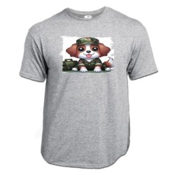 CAMISETA GRIS MEZCLA perro...