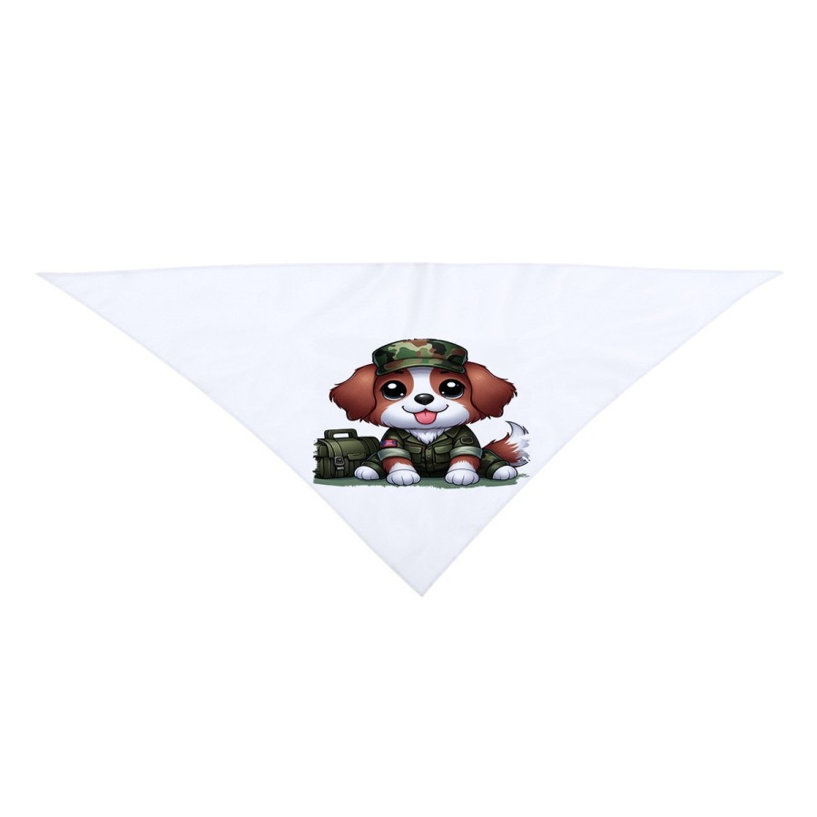 PAÑOLETA GRANDE TRIANGULAR SUAVE perro soldado profesion militar defensa moda cuello fiestas