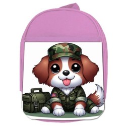 MOCHILA ROSA perro soldado...