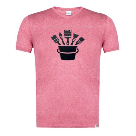 CAMISETA ROJA MEZCLA logo pintor profesion pintura brochas moda verano tshirt
