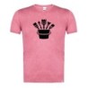 CAMISETA ROJA MEZCLA CON IMAGEN EN TONALIDADES NEGRAS logo pintor profesion pintura brochas tshirt