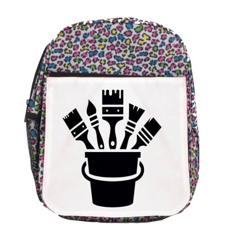 MOCHILA LUNARES ESTAMPADO logo pintor profesion pintura brochas escolar personalizado picnic excursión deporte