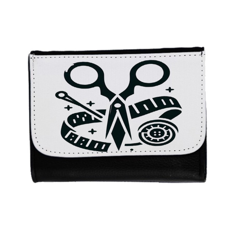 BILLETERA BILLETERO logo sastre profesion sastreria moda unisex negro monedero