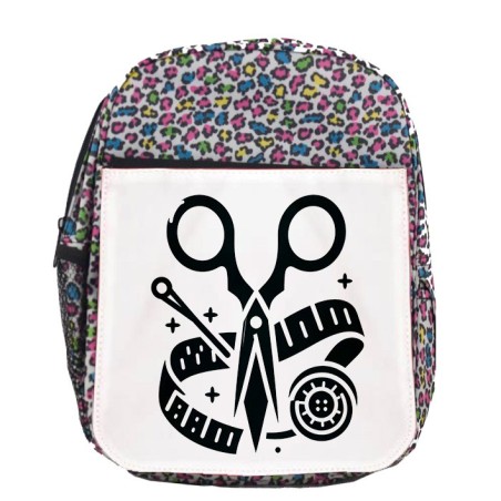 MOCHILA LUNARES ESTAMPADO logo sastre profesion sastreria moda escolar personalizado picnic excursión deporte