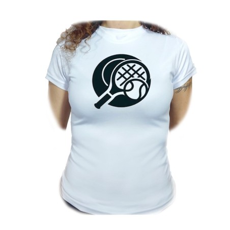 CAMISETA MUJER logo tenis deporte pelota raqueta moda personalizada