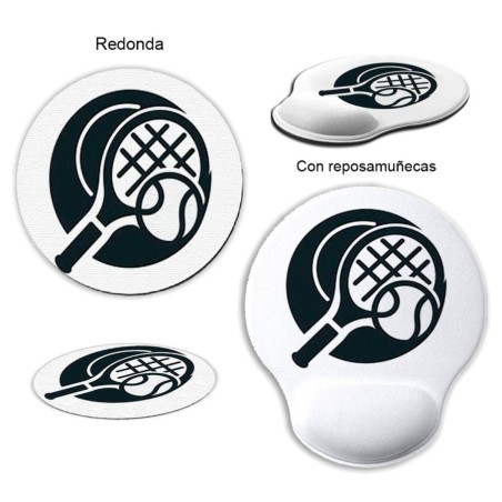 ALFOMBRILLA REDONDEADA logo tenis deporte pelota raqueta curva curvada reposamuñecas pc raton