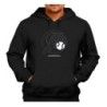 SUDADERA NEGRA CON CAPUCHA logo tenis deporte pelota raqueta adulto poliester algodón personalizada