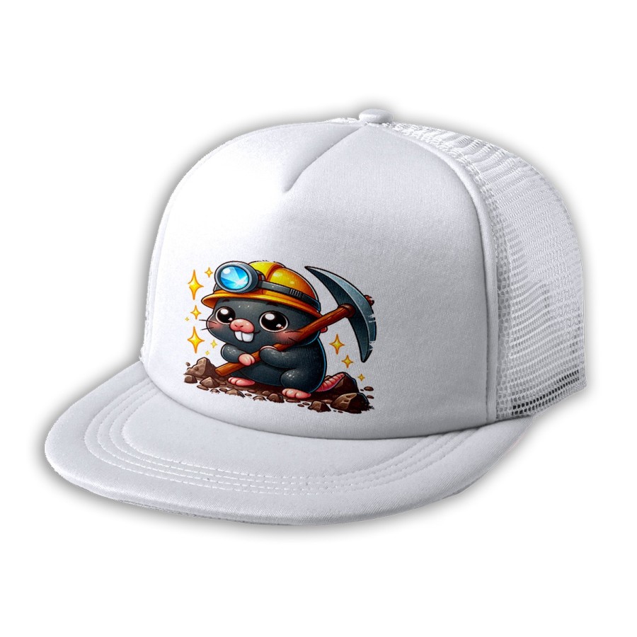 GORRA 5 PANELES REDECILLA TRASERA topo minero profesion mineria mineral estilo rapero