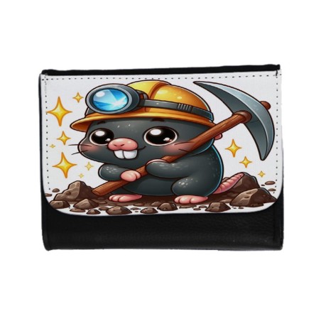 BILLETERA BILLETERO topo minero profesion mineria mineral unisex negro monedero