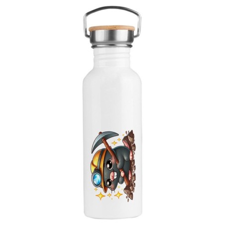 BIDON 750 ML ACERO INOXIDABLE ESTILO RETRO topo minero profesion mineria mineral deporte deportivo botella