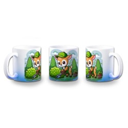 TAZA CON DEGRADADO ciervo jardinero animal profesion plantas color personalizada