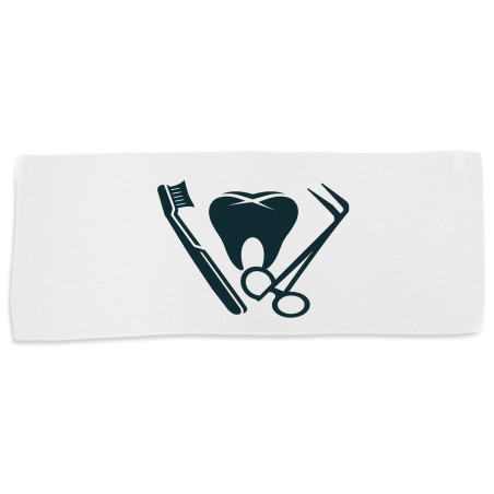 TOALLA GIMNASIO GYM ABSORBENTE logo dentista profesion dientes medico suave con bolsita