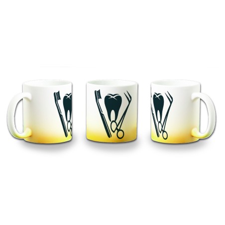 TAZA CON DEGRADADO logo dentista profesion dientes medico color personalizada